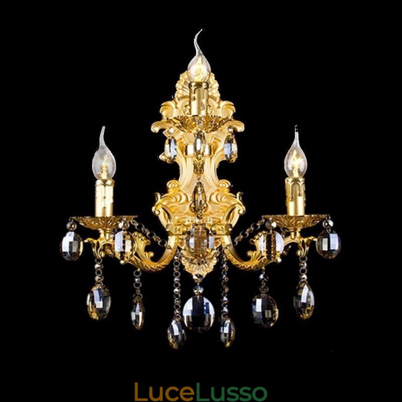 Lampada da parete di moda europea Lussuosa lampada da parete a goccia di cristallo