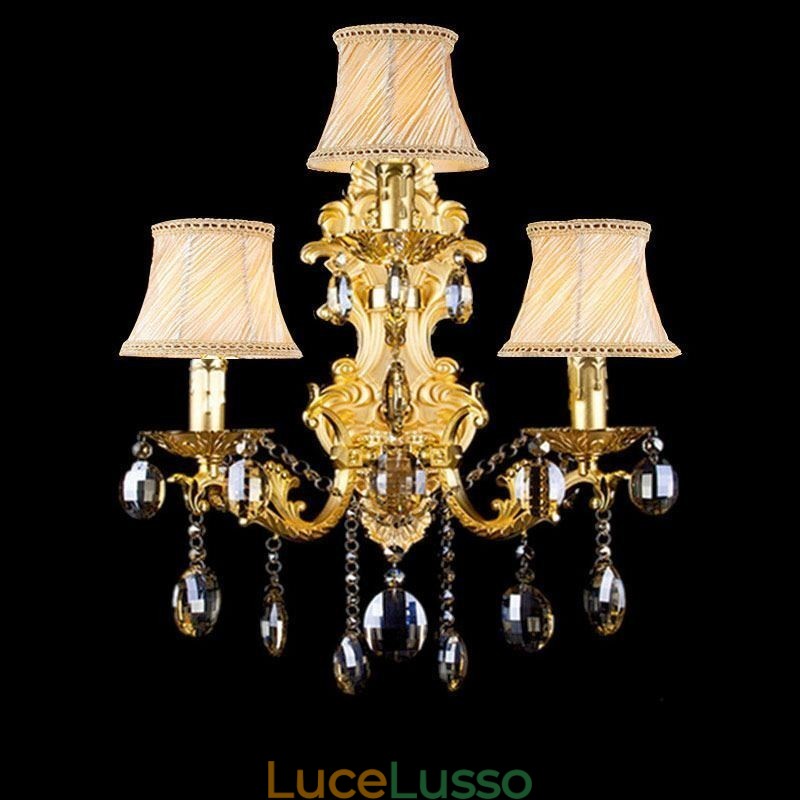 Lampada da parete di moda europea Lussuosa lampada da parete a goccia di cristallo