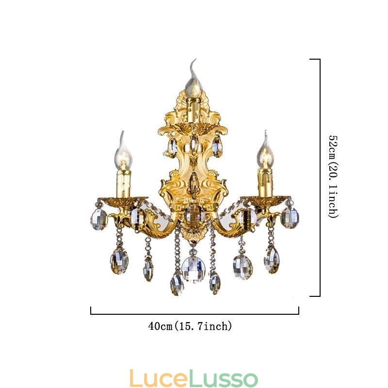 Lampada da parete di moda europea Lussuosa lampada da parete a goccia di cristallo
