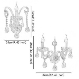 Lampada da parete europea Ambra Cognac Cristallo Applique da parete Lampada semplice Illuminazione