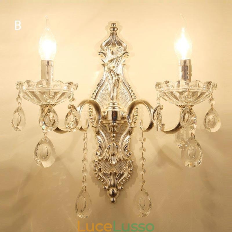 Lampada da parete europea Applique da parete in cristallo Decorazione Luce Applique Illuminazione