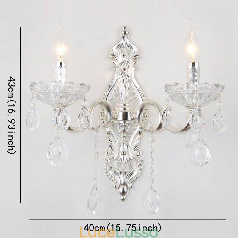 Lampada da parete europea Applique da parete in cristallo Decorazione Luce Applique Illuminazione