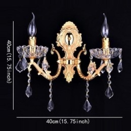 Lampada da parete europea Applique da parete in cristallo Decorazione Luce Applique Illuminazione