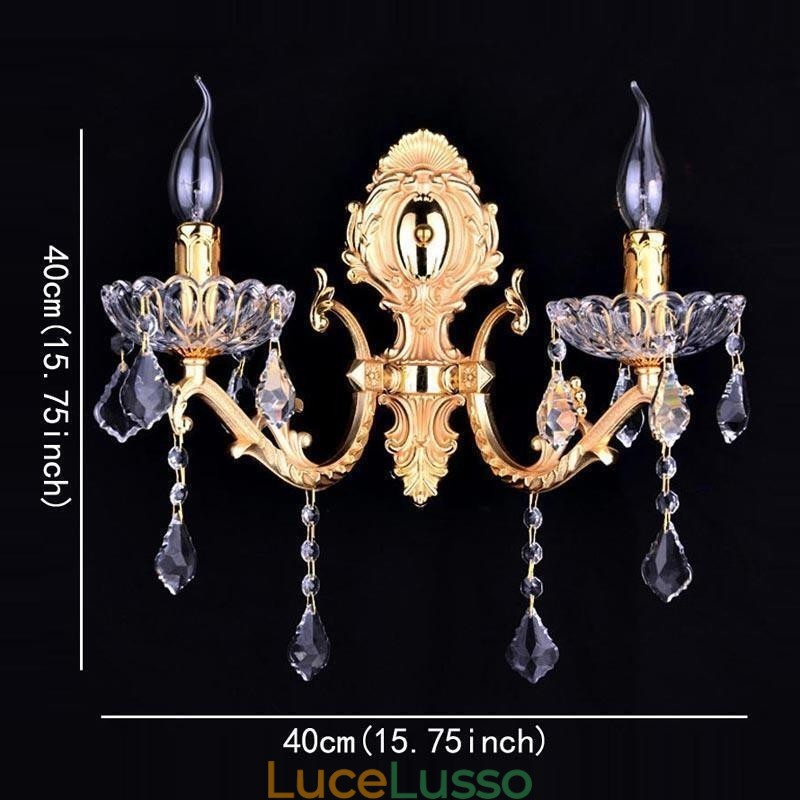 Lampada da parete europea Applique da parete in cristallo Decorazione Luce Applique Illuminazione
