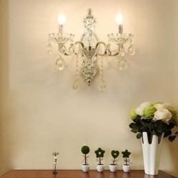 Lampada da parete europea Applique da parete in cristallo Decorazione Luce Applique Illuminazione