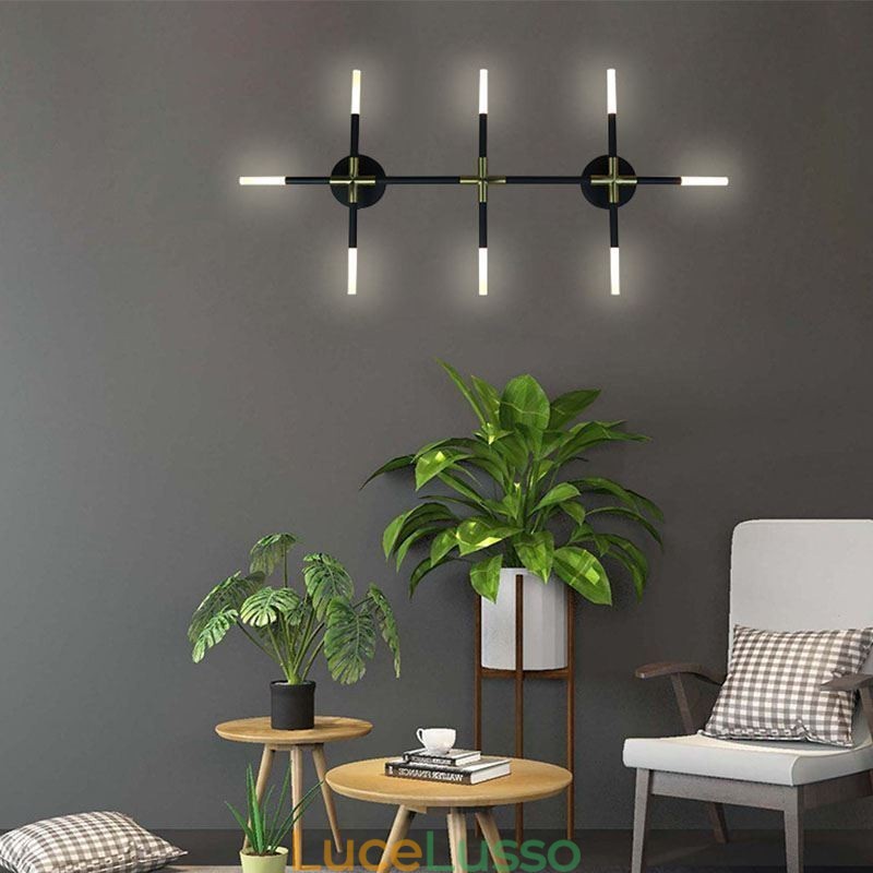 Applique da parete con giunzione bianco caldo, applique da parete creativa, lampada combinata fai da te