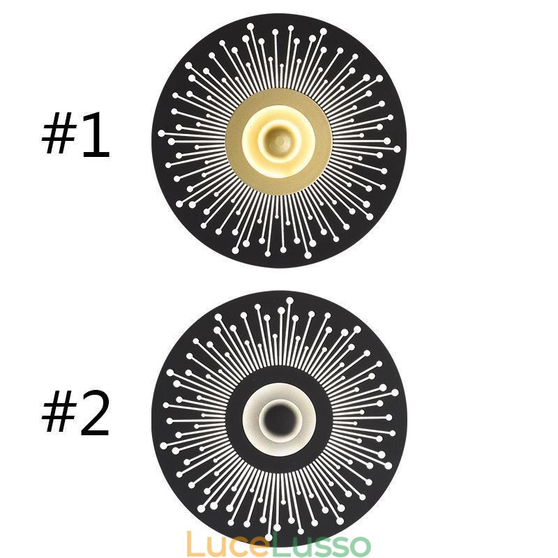 Applique da parete nordica in rame pieno, rotonda, cava
