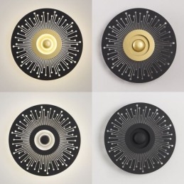 Applique da parete nordica in rame pieno, rotonda, cava