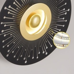 Applique da parete nordica in rame pieno, rotonda, cava