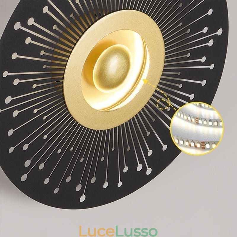 Applique da parete nordica in rame pieno, rotonda, cava