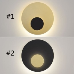 Applique da parete nordica nera oro rotonda in rame pieno