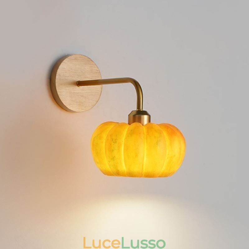 Applique da parete in zucca Lampada da parete retrò giapponese