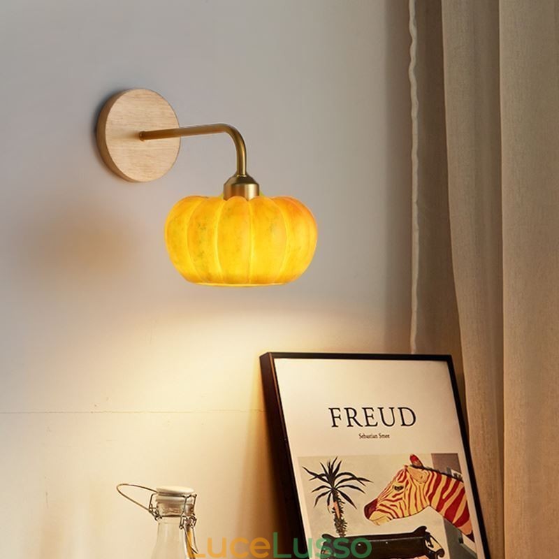 Applique da parete in zucca Lampada da parete retrò giapponese