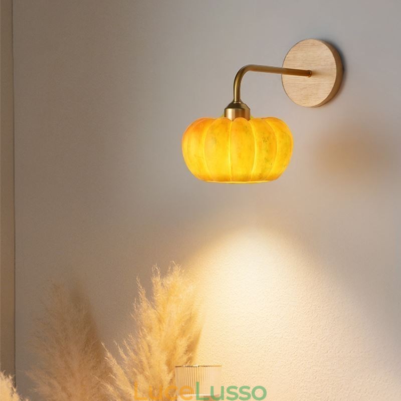 Applique da parete in zucca Lampada da parete retrò giapponese