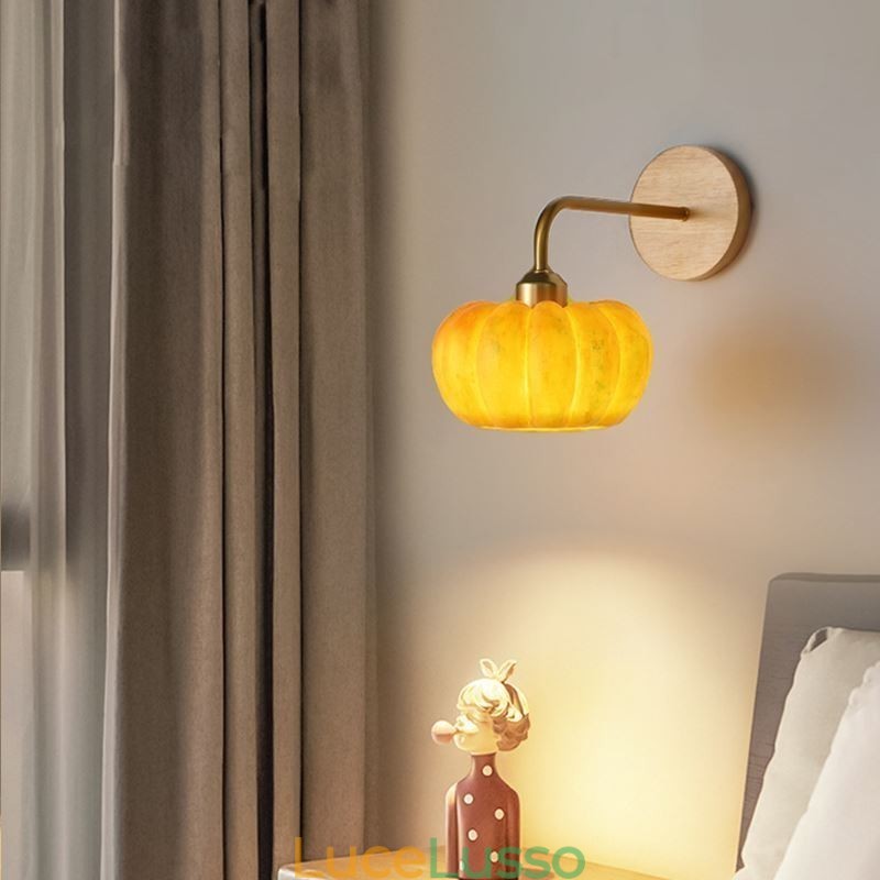 Applique da parete in zucca Lampada da parete retrò giapponese