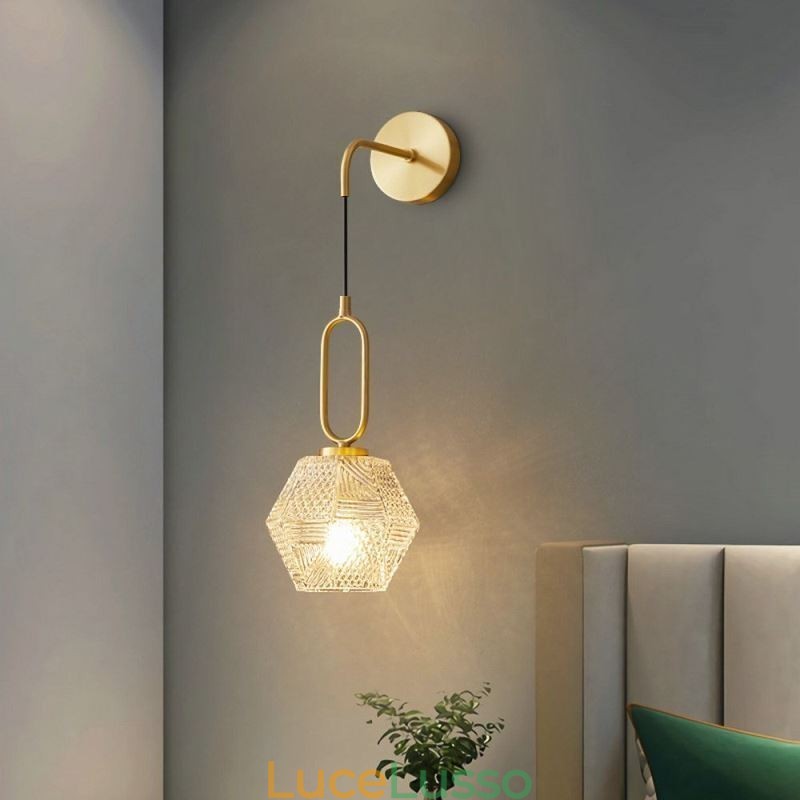 Applique moderna Lampada da parete creativa in vetro