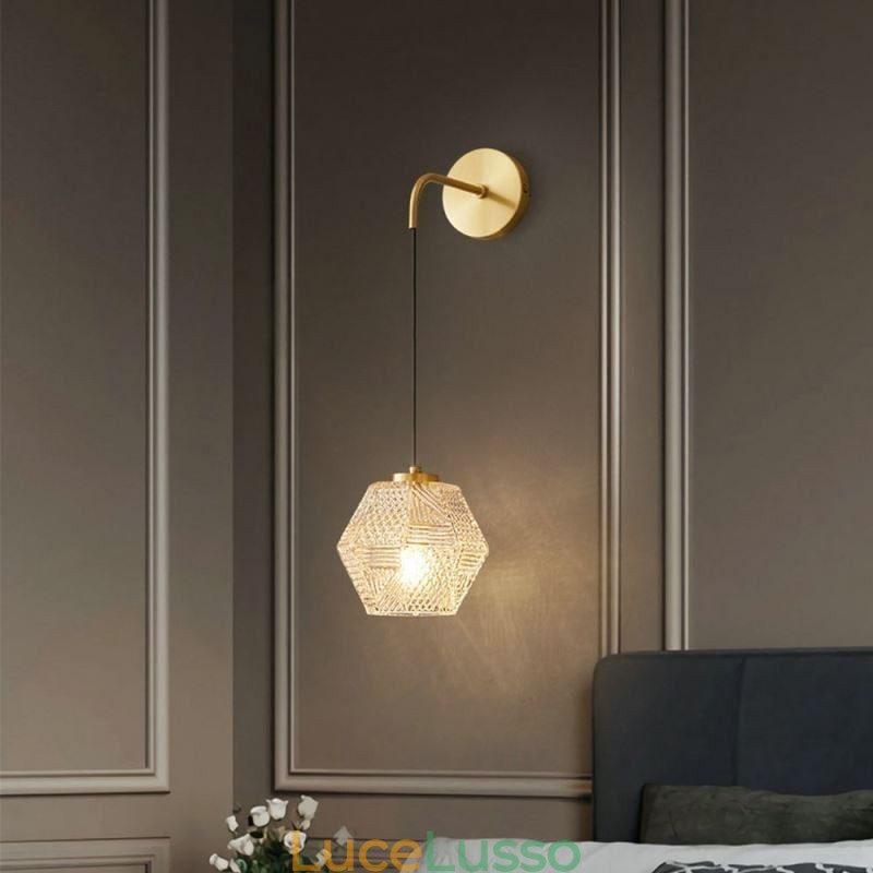 Applique moderna Lampada da parete creativa in vetro