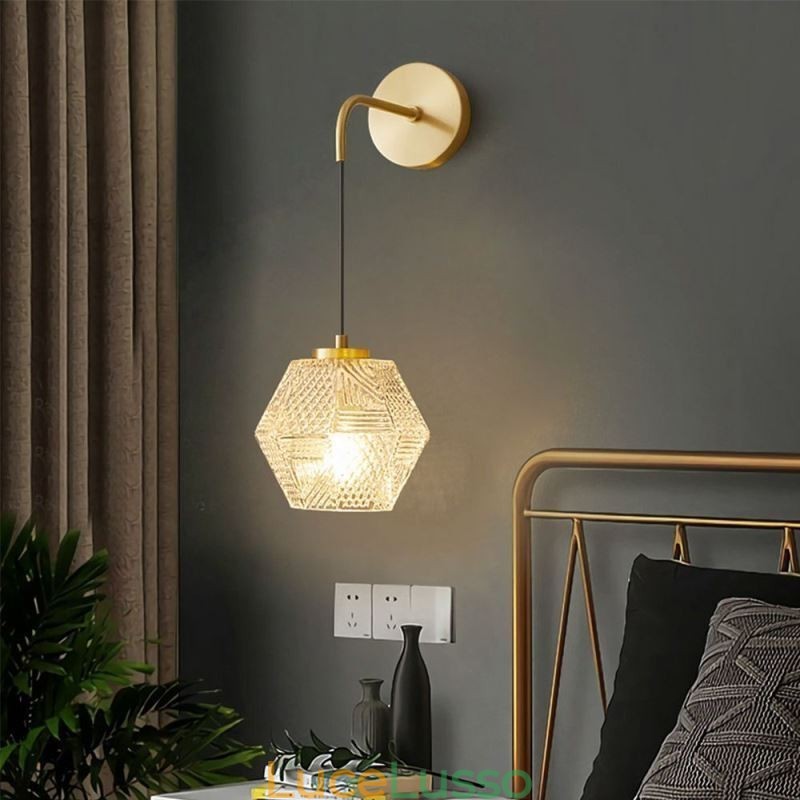 Applique moderna Lampada da parete creativa in vetro