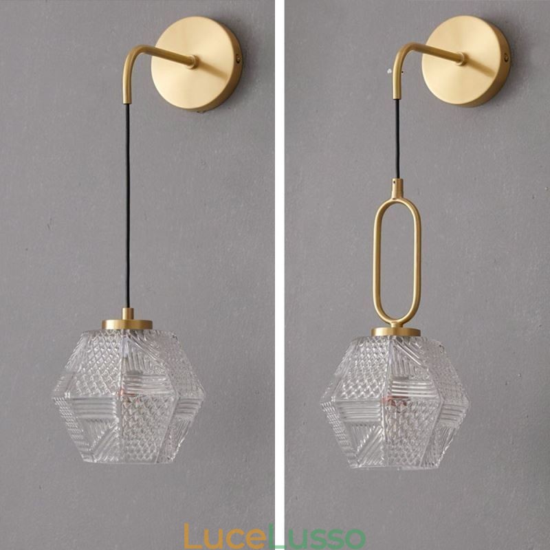 Applique moderna Lampada da parete creativa in vetro