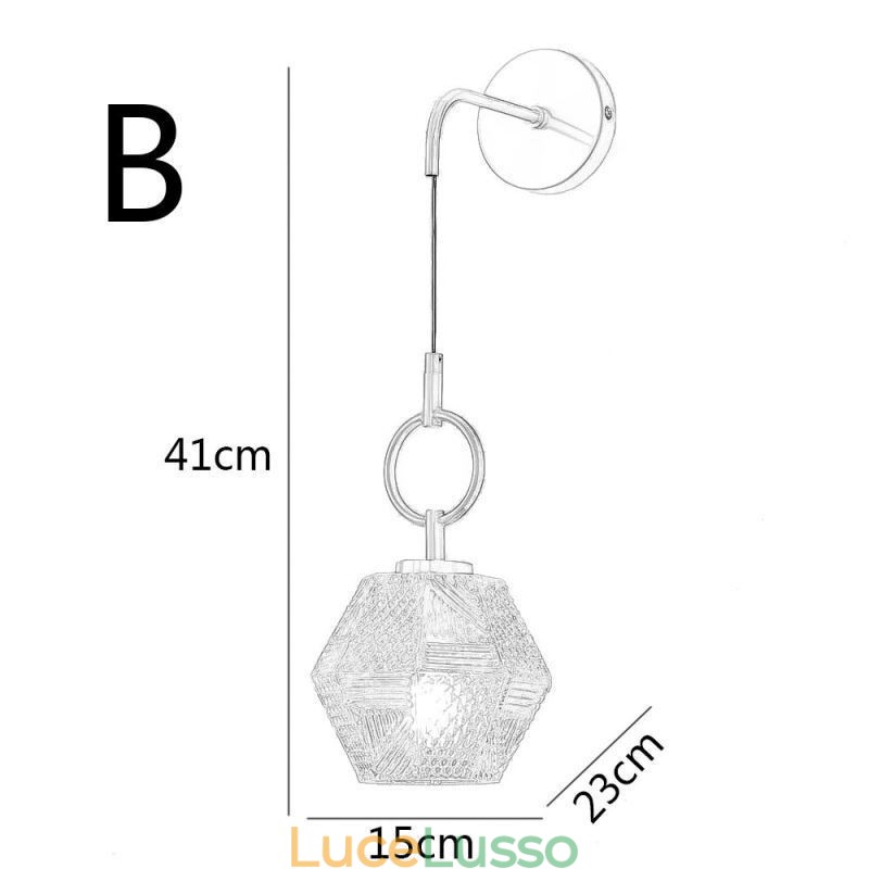 Applique moderna Lampada da parete creativa in vetro