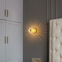 Moderna illuminazione da parete con paralume in vetro trasparente Applique da parete spazzolata