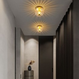Moderna illuminazione da parete con paralume in vetro trasparente Applique da parete spazzolata