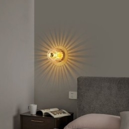 Moderna illuminazione da parete con paralume in vetro trasparente Applique da parete spazzolata