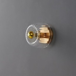 Moderna illuminazione da parete con paralume in vetro trasparente Applique da parete spazzolata