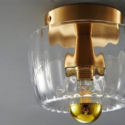 Moderna illuminazione da parete con paralume in vetro trasparente Applique da parete spazzolata