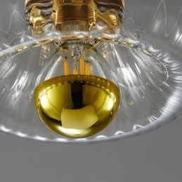 Moderna illuminazione da parete con paralume in vetro trasparente Applique da parete spazzolata