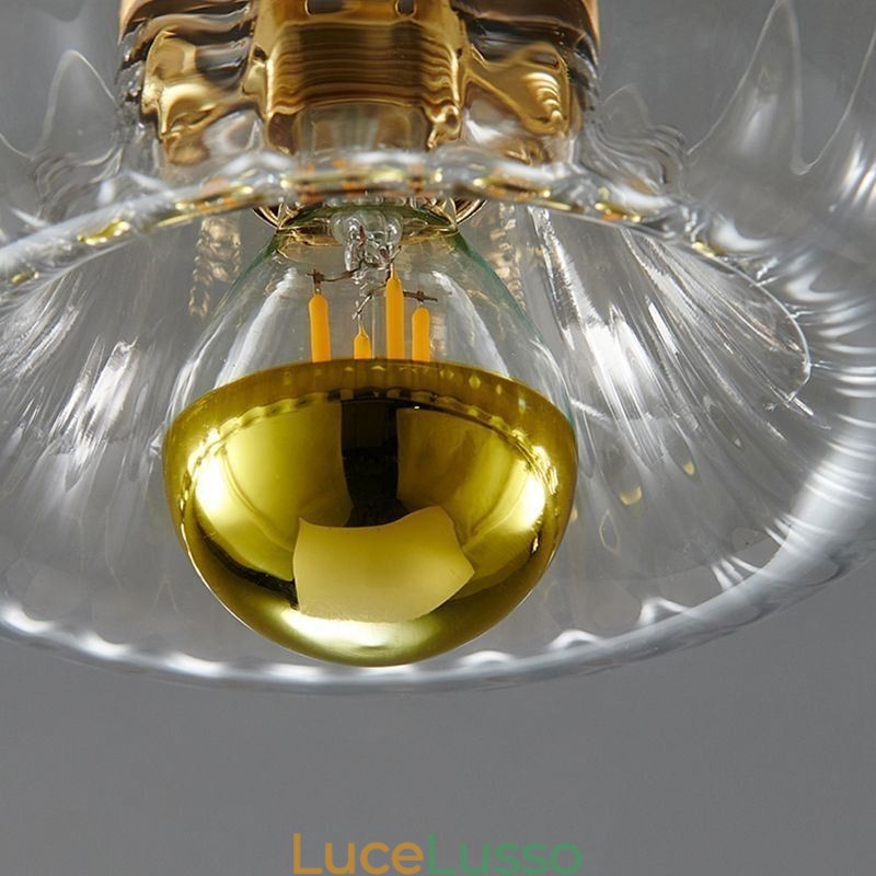 Moderna illuminazione da parete con paralume in vetro trasparente Applique da parete spazzolata