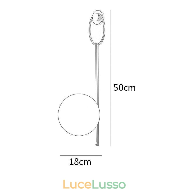 Applique da parete moderna a forma di globo in vetro oro spazzolato