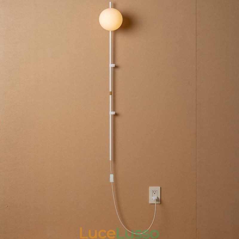Applique da parete a globo, illuminazione Mid Century Magic Bean, lampada da parete con spina