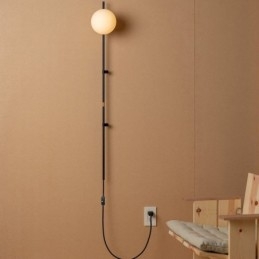 Applique da parete a globo, illuminazione Mid Century Magic Bean, lampada da parete con spina