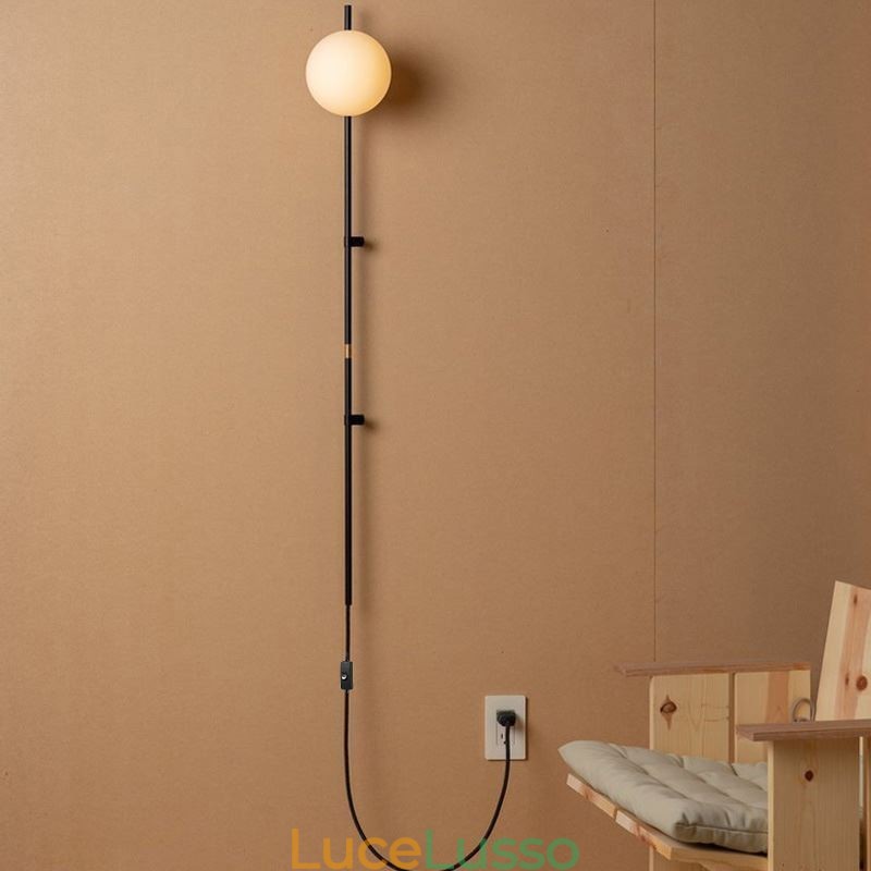 Applique da parete a globo, illuminazione Mid Century Magic Bean, lampada da parete con spina