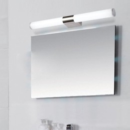 Lampada da parete moderna in acciaio inox con specchio, luci da bagno, applique da parete