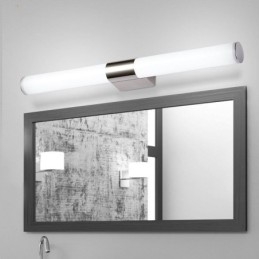 Lampada da parete moderna in acciaio inox con specchio, luci da bagno, applique da parete