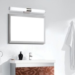 Lampada da parete moderna in acciaio inox con specchio, luci da bagno, applique da parete
