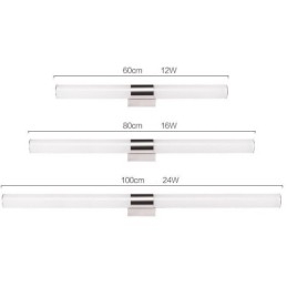 Lampada da parete moderna in acciaio inox con specchio, luci da bagno, applique da parete