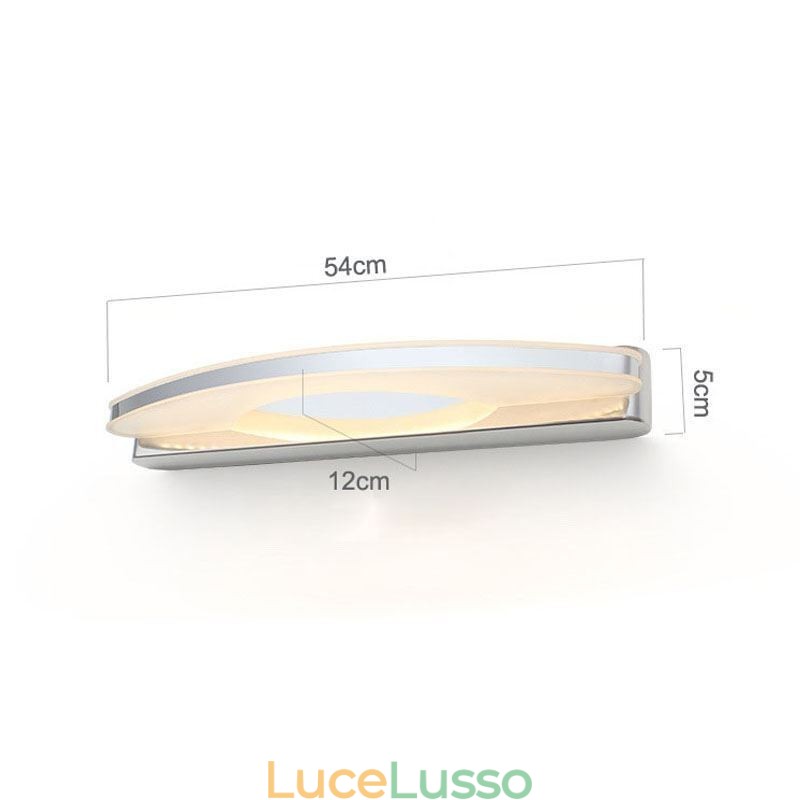 Moderna illuminazione a specchio Applique da parete Illuminazione per bagno Acciaio inossidabile