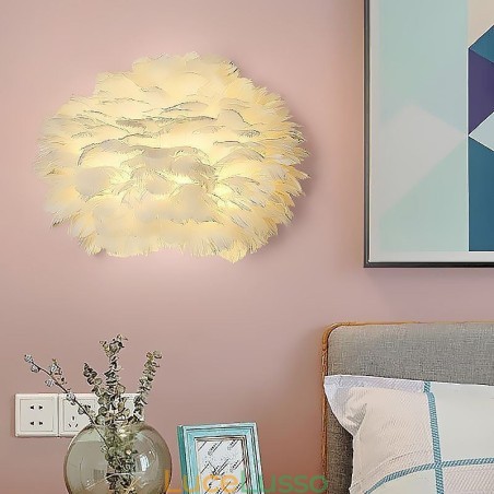 Lampada da parete decorativa con piume creative Lampada da parete decorativa con piume creative