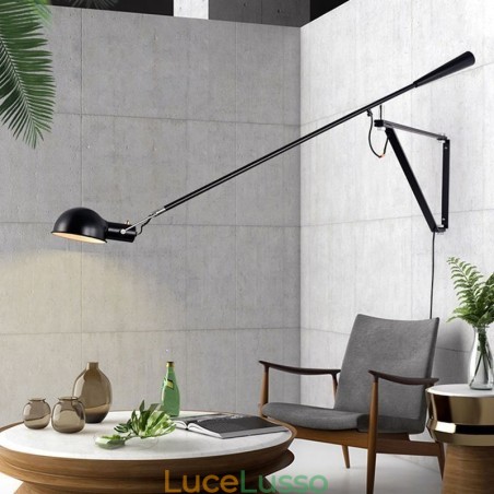 Lampada da parete con braccio a bilanciere singolo, lampada da lettura sul comodino Lampada da parete con braccio a bilanciere singolo, lampada da lettura sul comodino
