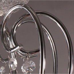 Lampadario tradizionale classico in metallo cromato di cristallo