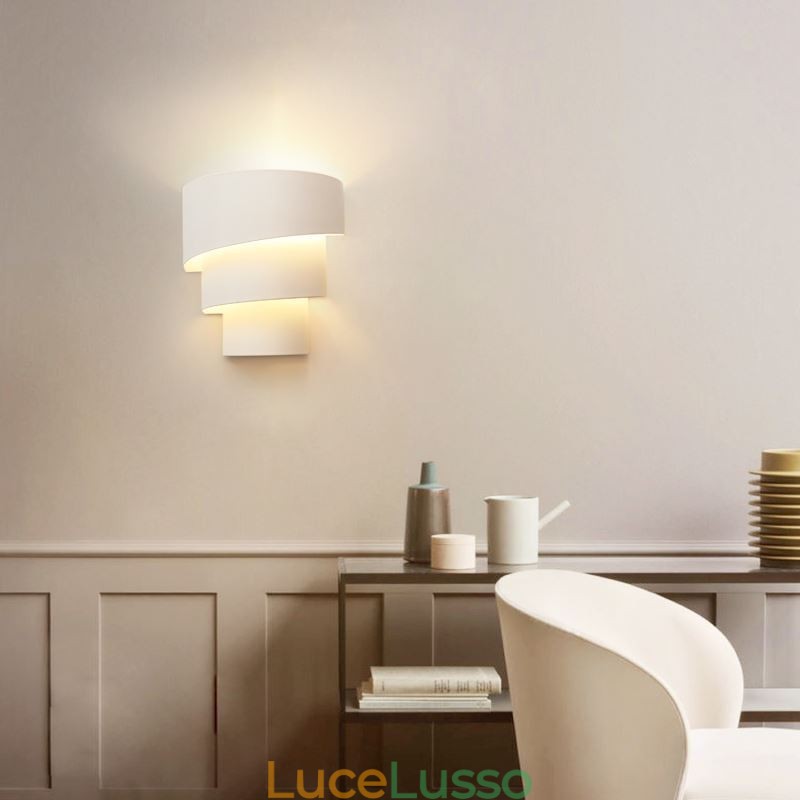 Lampada da parete moderna minimalista a spirale, lampada da comodino