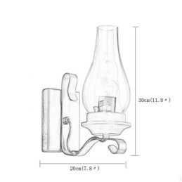 Lampada da parete in ferro battuto vintage, illuminazione a luce singola
