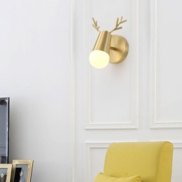 Lampada da parete in ottone nordico con luce frontale a specchio
