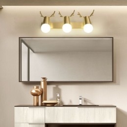 Lampada da parete in ottone nordico con luce frontale a specchio