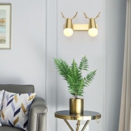 Lampada da parete in ottone nordico con luce frontale a specchio