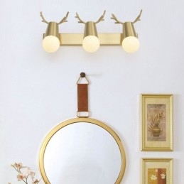 Lampada da parete in ottone nordico con luce frontale a specchio