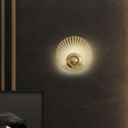 Lampada da parete in ottone nordico con forma rotonda cava
